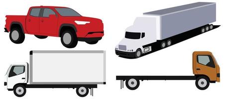 Truck vector template on white background. All elements of the group are on separate layers.