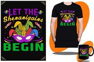 Mardi Gras 2023 and Mardi Gras Party, Flag, Craw, T shirt design or Template. vector