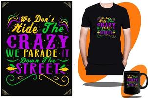 Mardi Gras 2023 and Mardi Gras Party, Flag, Craw, T shirt design or Template. vector