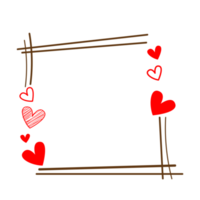 Doodle love frame design png