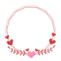 Doodle love frame design png