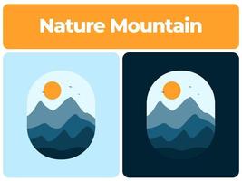 nature design of t-shirt. nature theme design. natural illustration. mountain design illustration for t-shirt. minimalist mountain. vector