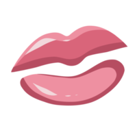 bacio labbra nel rossetto isolato su trasparente sfondo. San Valentino giorno icona. png