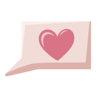 mensagem de amor com ícone de coração isolado em fundo transparente. ícone de mídia social do dia dos namorados. png