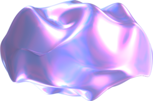 Representación 3d de forma líquida holográfica para decoración o fondo transparente de medios mixtos png