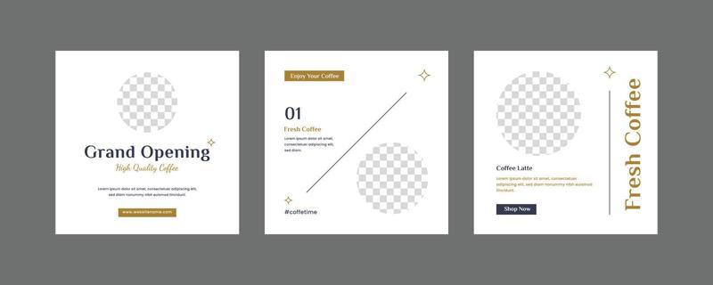 Coffee shop social media post template with minimalist style