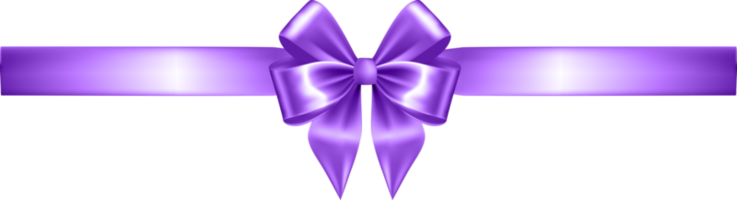 Violet Silk Realistic Bow with Ribbon png