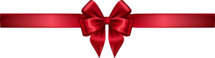 Red Silk Realistic Bow with Ribbon png