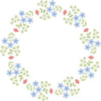 Round floral frame with flowers png