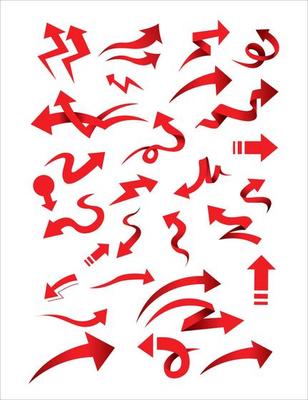 Set of hand drawn arrow doodles on white background Free Vector