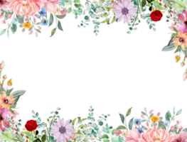 Flower decorative frame png