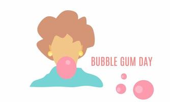 Vector graphic of bubble gum day for bubble gum day celebration. flat design. flyer design. February 03.