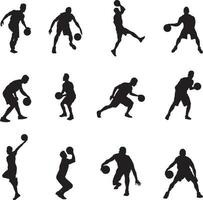 A vector collection of basketballers for artwork compositions