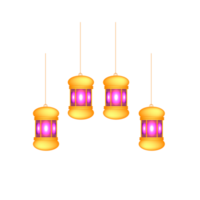 bela lanterna islâmica e lua crescente png