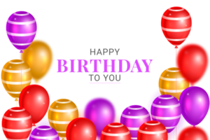 Elegant  balloon Happy Birthday celebration use for  card banner template png