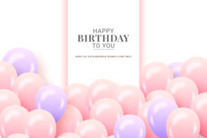 Happy Birthday background with frame use  for  Greeting card, poster template, party invitation layout png