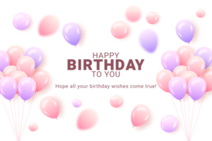 Elegant  balloon Happy Birthday celebration use for  card banner template png