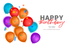 Elegant  balloon Happy Birthday celebration use for  card banner template png