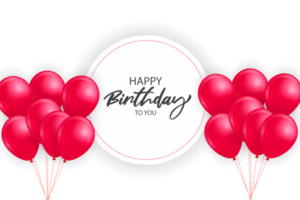 Happy Birthday background with frame use  for  Greeting card, poster template, party invitation layout png