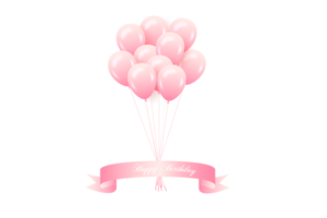 Elegant  balloon Happy Birthday celebration card banner png