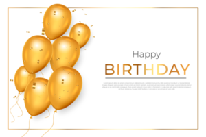 Happy Birthday background with frame use  for  Greeting card, poster template, party invitation layout png