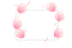 banner de cartão de comemoração de feliz aniversário de balão elegante png
