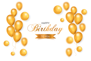 uso de celebração de feliz aniversário de balão elegante para modelo de banner de cartão png
