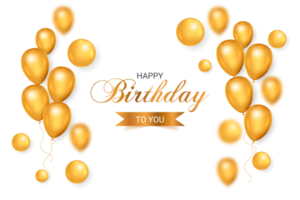 Elegant  balloon Happy Birthday celebration use for  card banner template png