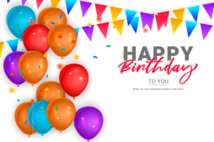 uso de celebração de feliz aniversário de balão elegante para modelo de banner de cartão png