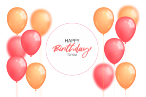 Elegant  balloon Happy Birthday celebration use for  card banner template png