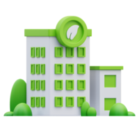 3d render illustration of eco-friendly green city icon, perfect for your web and app assets png