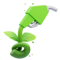 Ilustración de representación 3d del ícono de gasolina ecológica, perfecto para sus activos web y de aplicaciones png