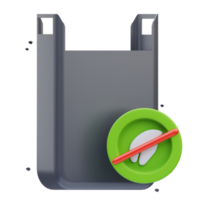 3d rendering undecomposed plastic bag icon illustration, perfect for your web and app assets png