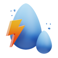 3d render illustration of water energy icon, perfect for your web and app assets png