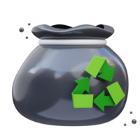 illustration de rendu 3d de l'icône de la corbeille en plastique, écologie png
