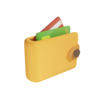 gul plånbok och debitera kort isolerat på transparent bakgrund png