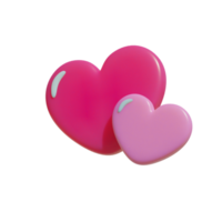 forma de corazón rosa o forma de amor aislada en un fondo transparente png