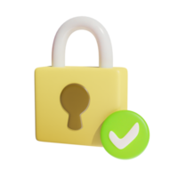 yellow padlock isolated on transparent background png