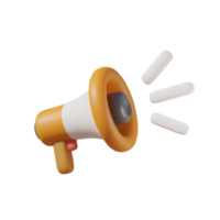 white and orange megaphone isolated on transparent backgound png
