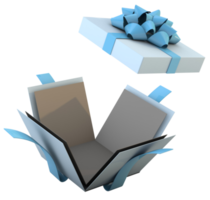 caja de regalo azul flotante png