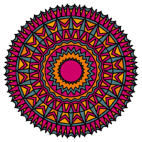 motif géométrique coloré de mandala aztèque. illustration mandala triangle géométrique motif coloré fond transparent. motif rond tribal ethnique utilisé pour les éléments de décoration de sol png