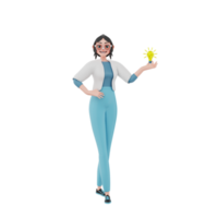 3d render character businesswoman illustration png