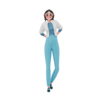 3d render character businesswoman illustration png
