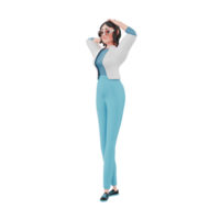 3d illustration girl businessman png