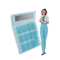 3d render character businesswoman illustration png