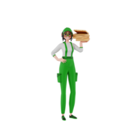 3d render Courier Illustration png