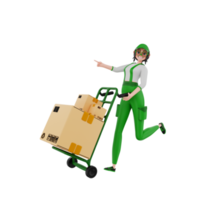 3d render Courier Illustration png