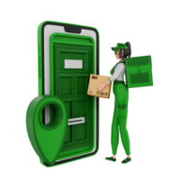 3d render Courier Illustration png