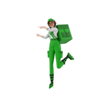 3d render Courier Illustration png