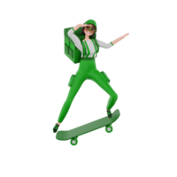 3d render Courier Illustration png